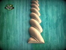 Load image into Gallery viewer, Spiral Carved Wooden Moulding – Classical Design Accen, 40" Elegant Wood Detail, 1 pc, Unpainted, Carved Baguette, Twisted Rope Wood Molding
