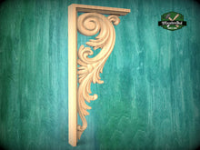 Load image into Gallery viewer, Acanthus Leaf Baroque Wood Corbel - Classical Artistry, Unpainted, Decorative Carved Wooden Corbel, Home Wall Embellishments