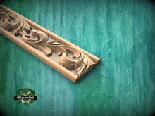 Load image into Gallery viewer, Flowing Line of Acanthus Foliage – Renaissance Acanthus Leaf Moulding, 40", 1 pc, Unpainted, Wooden Baguette, Furniture Moulding