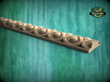 Load image into Gallery viewer, Teardrop Symphony Wood Baguette – Eco-Friendly Carved Droplet Decor, 40" Elegant Wood Detail, 1 pc, Unpainted, Carved Moulding