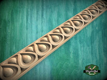 Load image into Gallery viewer, Teardrop Symphony Wood Baguette – Eco-Friendly Carved Droplet Decor, 40" Elegant Wood Detail, 1 pc, Unpainted, Carved Moulding