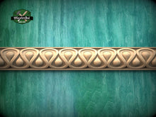 Load image into Gallery viewer, Teardrop Symphony Wood Baguette – Eco-Friendly Carved Droplet Decor, 40" Elegant Wood Detail, 1 pc, Unpainted, Carved Moulding