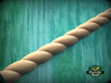 Load image into Gallery viewer, Half Round Rope Twist Moulding - Subtle Elegance, 40" Elegant Wood Detail, 1 pc, Unpainted, Carved Baguette, Twisted Rope Wood Molding
