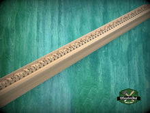 Load image into Gallery viewer, Timeless Acanthus Leaf Molding with Contemporary Blocks - Stylish Decor Accent, 40" Elegant Wood Detail, 1 pc, Unpainted, Carved Baguette
