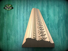 Load image into Gallery viewer, Timeless Acanthus Leaf Molding with Contemporary Blocks - Stylish Decor Accent, 40" Elegant Wood Detail, 1 pc, Unpainted, Carved Baguette