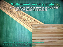 Load image into Gallery viewer, Renaissance Floral Wood Carved Molding – Artistic Elegance, 40" , 1 pc, Unpainted, Symmetrical Flower Scrollwork , Furniture Baguette