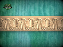 Load image into Gallery viewer, Beaded Acanthus Leaf Wood Molding - Rich Textured Detail, 40" , 1 pc, Unpainted, Dynamic Foliate Wood Baguette