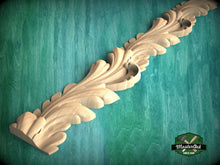 Load image into Gallery viewer, Acanthus Leaf Carved Wood Moulding – Opulent Baroque-Style Wooden Trim, 40", 1 pc, Unpainted, Wooden Baguette, Furniture Moulding