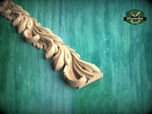 Load image into Gallery viewer, Acanthus Leaf Carved Wood Moulding – Opulent Baroque-Style Wooden Trim, 40", 1 pc, Unpainted, Wooden Baguette, Furniture Moulding