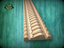 Load image into Gallery viewer, Classic Fluted Wood Moulding – Elegant Carved Baguette Trim,  40" , 1 pc, Unpainted, Wooden Baguette, Furniture Moulding
