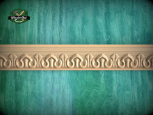 Load image into Gallery viewer, Flame Spearhead Moulding - Dynamic Wood Carving, 40" Elegant Wood Detail, 1 pc, Unpainted, Carved Baguette, Symbol of Energy and Ambition