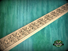 Load image into Gallery viewer, Floral Ogee Garland Moulding – Artistic Wood Detail, 40" , 1 pc, Unpainted, Decorative Moulding Trim, Furniture Moulding