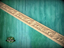 Load image into Gallery viewer, Classic Leaf Swirl Molding - Historical Acanthus Trim, 40", 1 pc, Unpainted, Unique Architectural Detail, Carved Baguette
