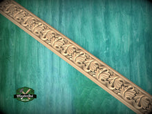 Load image into Gallery viewer, Elegant Leaf Waltz Wood Moulding - Artistic Carved Detail for Rustic and Classic Decor, 40" Ornate molding panel, Carved wooden Baguette