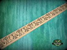 Load image into Gallery viewer, Elegant Leaf Waltz Wood Moulding - Artistic Carved Detail for Rustic and Classic Decor, 40" Ornate molding panel, Carved wooden Baguette