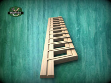 Load image into Gallery viewer, Modern Wooden Molding - Geometric Minimalism for Interiors, 40" Natural Wood Molding with Geometric Shapes, 1 pc, Unpainted, Carved Baguette