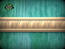 Load image into Gallery viewer, Victorian Lily Medallion Molding - Classical Elegance in Carved Wood, 40" Traditional Decorative Woodwork, Carved wooden Baguette