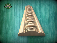 Load image into Gallery viewer, Victorian Lily Medallion Molding - Classical Elegance in Carved Wood, 40" Traditional Decorative Woodwork, Carved wooden Baguette