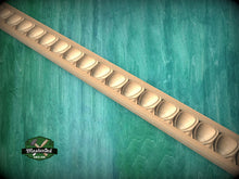 Load image into Gallery viewer, Contoured Shield Pattern Molding - Symmetrical Wood Elegance, 40" Classic & Modern Decor, 1 pc, Unpainted, Shield-Shaped Carved Baguette