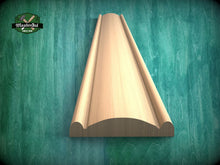 Load image into Gallery viewer, Unique Rounded Carved Molding - Versatile Architectural Trim, 40" wooden moulding for cornices , 1 pc, Unpainted, Baguette