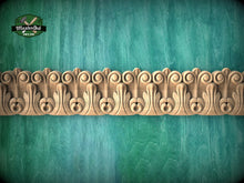 Load image into Gallery viewer, Renaissance Scroll and Acanthus Molding - Artisanal Architectural Trim, 40" Timeless Scrollwork Detail, 1 pc, Unpainted, Carved Baguette