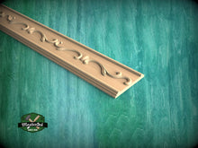 Load image into Gallery viewer, Wood Carved Moulding - Elegance of the Breeze , 40", 1 pc, Unpainted, Unique Architectural Detail, Carved Baguette