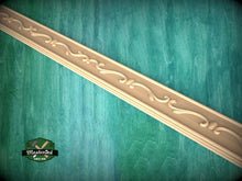 Load image into Gallery viewer, Wood Carved Moulding - Elegance of the Breeze , 40", 1 pc, Unpainted, Unique Architectural Detail, Carved Baguette