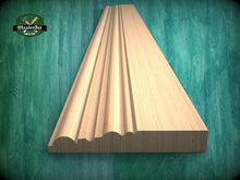 Load image into Gallery viewer, Natural Wood Carved Moulding with Layered Design - Versatile Home Decor, 40" wood molding for walls and ceilings , 1 pc, Unpainted, Baguette