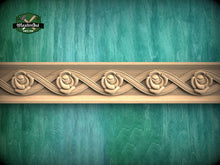 Load image into Gallery viewer, Celtic Rose Knot Wood Molding –  Symbolic Heritage Accent,  40" Intricate Celtic Knot, 1 pc, Unpainted, Baguette