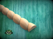 Load image into Gallery viewer, Half Round Rope Twist Moulding - Subtle Elegance, 40" Elegant Wood Detail, 1 pc, Unpainted, Carved Baguette, Twisted Rope Wood Molding