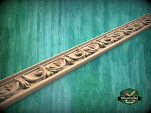 Load image into Gallery viewer, Acanthus Whirl Moulding - Classical Elegance in Wood, 40" Swirl Acanthus Leaf, 1 pc, Unpainted, Baguette