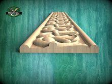 Load image into Gallery viewer, Elegant Leaf Scroll Molding - Classic Fleur-de-Lis Design, 40" Decorative wooden moulding for cornices and friezes, 1 pc, Unpainted