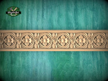 Load image into Gallery viewer, Floral Ogee Garland Moulding – Artistic Wood Detail, 40" , 1 pc, Unpainted, Decorative Moulding Trim, Furniture Moulding