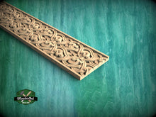 Load image into Gallery viewer, Timeless Celtic: Interwoven Wood Moulding – Wood Carved Design, 40" Celtic Style Wood Trim, 1 pc, Unpainted, Baguette