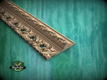 Load image into Gallery viewer, Imperial Luxury: Carved Wood Moulding, 40" , 1 pc, Unpainted, Dynamic Foliate Wood Baguette, Elite Wooden Decoration