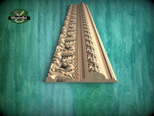 Load image into Gallery viewer, Imperial Luxury: Carved Wood Moulding, 40" , 1 pc, Unpainted, Dynamic Foliate Wood Baguette, Elite Wooden Decoration