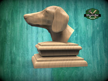 Load image into Gallery viewer, Handcrafted Wooden Dachshund Statuette - Unpainted Dog Sculpture for Indoor Decor