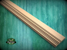 Load image into Gallery viewer, Natural Wood Carved Moulding with Layered Design - Versatile Home Decor, 40" wood molding for walls and ceilings , 1 pc, Unpainted, Baguette