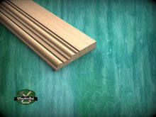 Load image into Gallery viewer, Natural Wood Carved Moulding with Layered Design - Versatile Home Decor, 40" wood molding for walls and ceilings , 1 pc, Unpainted, Baguette
