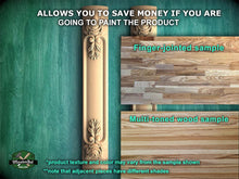 Load image into Gallery viewer, Handcrafted Carved floral style pilasters , Set 2pc, Pair of Carved Wood Trim Post Pillars
