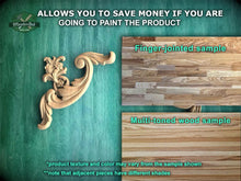 Load image into Gallery viewer, Flower hardwood corner Onlays, Set of 2pc, decorative wood, Classical-style hardwood acanthus cabinet onlays