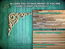 Load image into Gallery viewer, Scrolls Wood Carving (pair) made of wood, Set of 2pc, decorative wood, Classical-style hardwood acanthus cabinet onlays