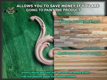 Load image into Gallery viewer, Hardwood Victorian Corner Onlays For Doors, Set of 2pc Lefr and Rigth, Unpainted