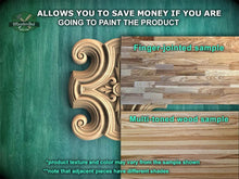 Load image into Gallery viewer, Cross-Shaped Wooden Rosette with Scrollwork, 1 piece, Unpainted, Home Wall Embellishments, square wood onlays, wood wall art decor