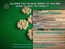 Load image into Gallery viewer, Flower decor of wood, Unpainted, 6 pieces, Home Wall Embellishments, wood onlays, wood wall art decor