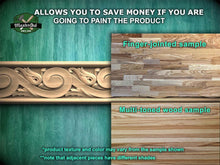 Load image into Gallery viewer, Elegant Carved Wood Crown Moulding – Egg & Dart and Fluted Design, 40" Symmetrical Design Moulding, 1 pc, Unpainted, Carved Baguette