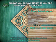 Load image into Gallery viewer, Wooden Carved Medallion with Floral Design, 1pc, Home Wall Embellishments, Furniture Carving, Wood Onlay, Unpainted