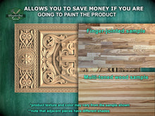 Load image into Gallery viewer, Sacred Cross Carved Wooden Church Panel, Ecclesiastical Motif Artisan Wood Carving, Carved Wood Onlay, 1pc, Unpainted, Furniture Carving