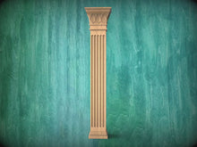 Load and play video in Gallery viewer, Square-Top Corinthian Column Craft, Wood Column for Architectural Beauty, 1pc, Unpainted