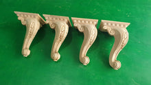 Load image into Gallery viewer, Carved Cabriole Legs, Set 4pc, for the cupboard, baroque Style, wooden legs, furniture leg